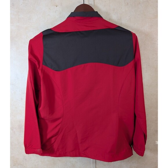 Nike Golf Windbreaker Pullover Women's XL Red Black Colorblock 1/2 Zip Pockets - Picture 3 of 15